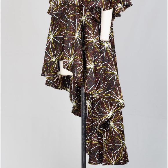 (NWOT) AFRICAN STYLE HIGH-LOW MULTI-COLOR PRINT TOP - Picture 3 of 10